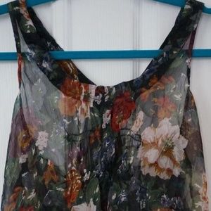 NWT Angie sheer floral tank top